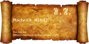 Machnik Niké névjegykártya